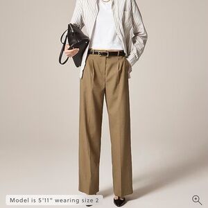 J. Crew Essential Wide Leg Pants in camel